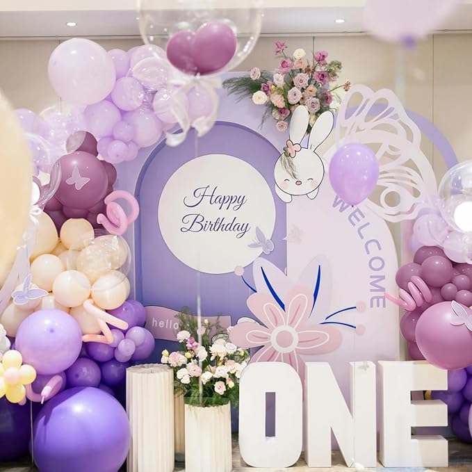 MEBAY Dusty Purple Balloon Garland Kit, 166Pcs Pastel Lavender and Macaron Orange Balloons for Girls Women Princess Wedding Baby Shower Birthday Party Decorations Supplies