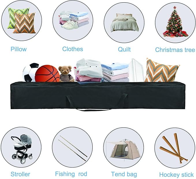 Oversized Hammock Storage Bag Heavy Duty Hammock Cover - 62''L x 10''W - Portable Steel Hammock Stand Carrying Bag with Strap Carry Holder - Durable and Waterproof, Black