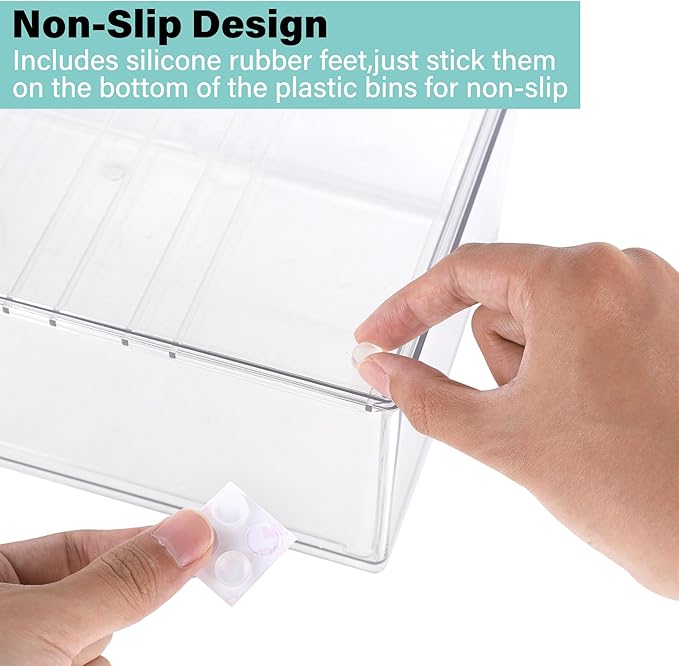 Prsildan Acrylic Makeup Organizer Stackable Clear Storage Drawers for Baby Bottles Desk Organizers for Countertop Vanity Nursery Adjustable Modular System for Cosmetics Jewelry