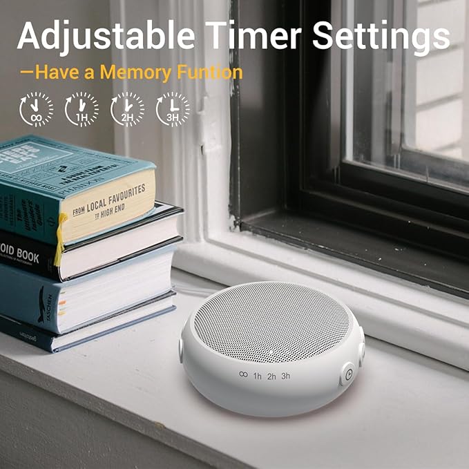 SoundMe Sound Machine with 30 Soothing Natural Sounds 36 Volume Portable Travel White Noise Machine for Sleeping Brown Noise Machine for Baby Kids Adults Noise Canceling Machine for Office Privacy