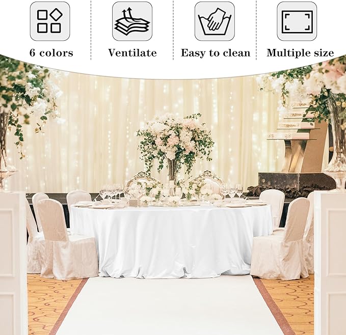 Fitable 6 Pack Navy Round Tablecloths - 120 Inches in Diameter - Stain Resistant and Washable Table Clothes, Polyester Fabric Table Covers for Wedding, Party, Banquet, Formal Events