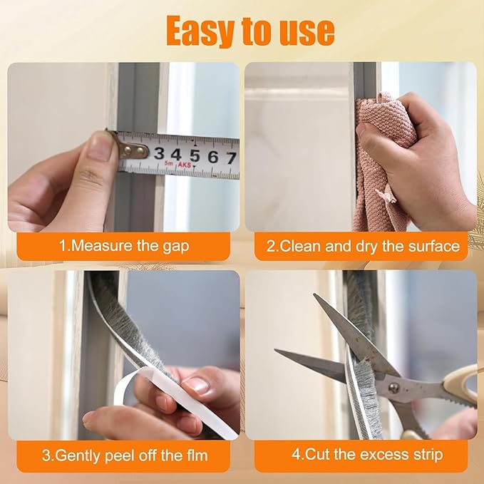 Bruiefpap 65FT Weather Stripping for Doors and Windows, Self-Adhesive Soundproofing Door Seal, Door Insulation for Sliding, Exterior, Frames and Front, 0.35'' Wide x 0.35'' Thick, Grey