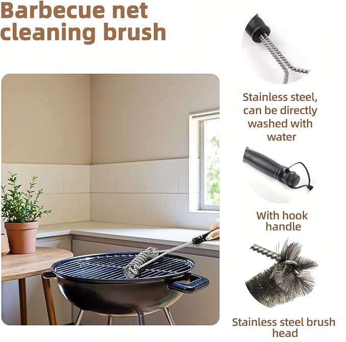 BBQ Bristles Grill Brush 12 Inch Heavy Duty Stainless Steel, Y Shape BBQ Brush with Long Handle & Extra Wide Head - Grill Cleaning Tool
