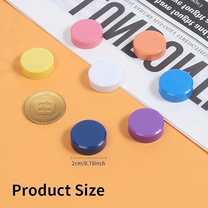 Fridge Magnets, 40 Pack 10 Colors Small Strong Heavy Duty Magnets, Mini Cute Funny Round Refrigerator Magnets for Whiteboard, Crafts, Fridge, Locker, Kitchen, School, Classroom, Office, Home
