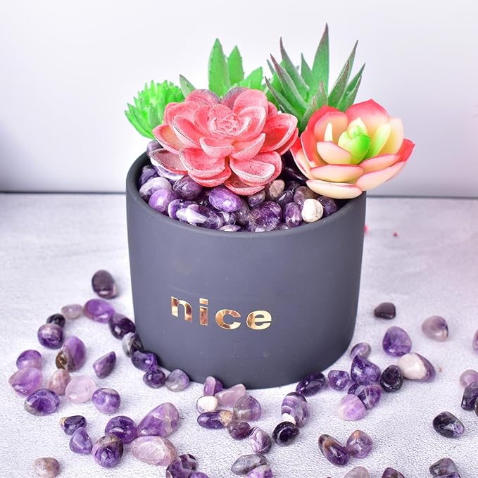 Polished Amethyst Crystals - 0.5" 10 oz Handpicked Natural Tumbled Gemstones Rocks, Pebbles for Reiki, Chakra, Healing Home Decor