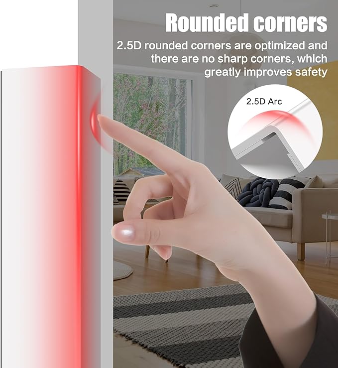 Frychee Wall Corner Protector, Walls Edge Protector，Self-Adhesive Wall Corner Guards, PVC Double Side Edge Protector, Furniture Stairs Guard (White Self-Adhesive, 2pcs x 47.2" L x 1.97" W)