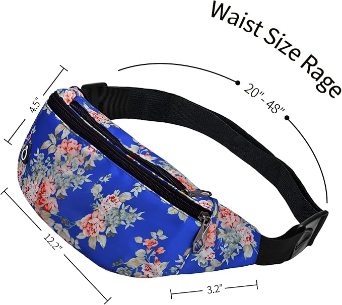 Fanny Packs for Men and Women, Waterproof Sports Waist Pack Bag for Travel Hiking Running Hands-free