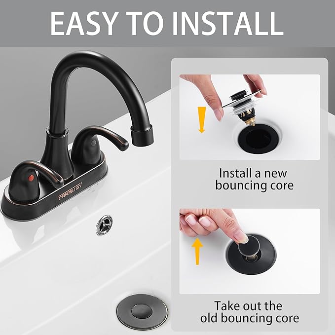 Fransiton 2 Pack Bathroom Sink Stopper, 1.1-1.77 Inch Basin Pop Up Black Sink Drain Stopper, Anti Clogging Drain Plug with Detachable Hair Catcher
