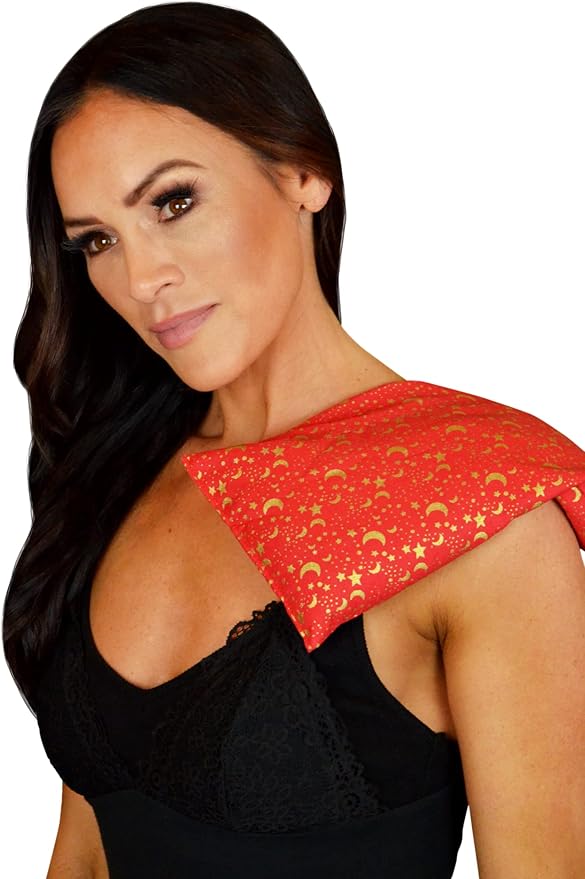 Nature's Approach Basic Herb Pack Rice Heating Pad Microwavable Reusable Heat Pack with Herbal Aromatherapy Fill, Freezer and Microwave Safe for Hot and Cold Therapy, Celestial Red