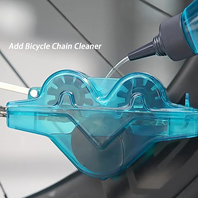 Bike Chain Cleaning Tool, Chain Scrubber with 360° Automatic Brushes, No Chain Removal Drivetrain Maintenance Kit for Mountain Bike,Road Bike,Ebike and Trail Bikes (green)