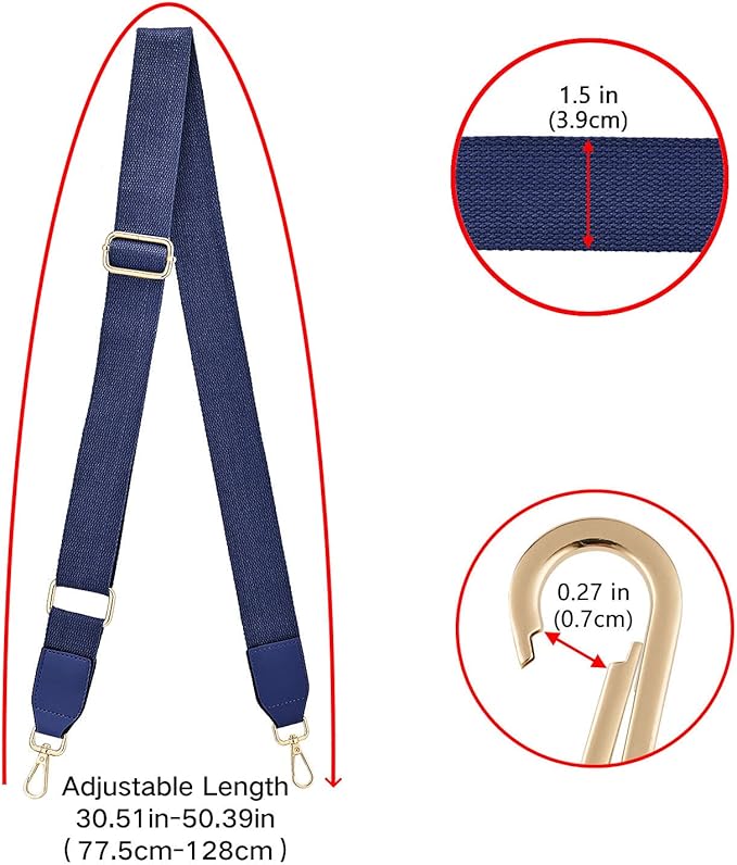 Wide Shoulder Purse Strap Replacement Adjustable Belt Canvas Bag Crossbody Handbag