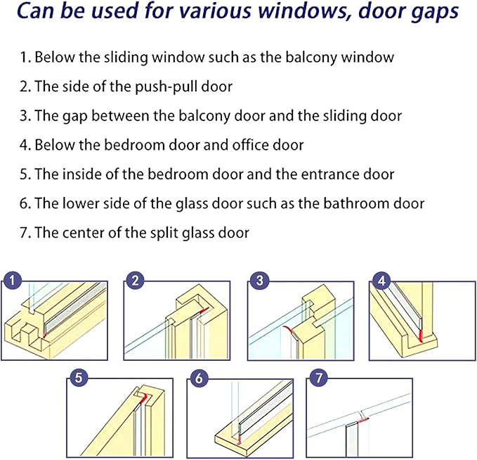TAROSE Weather Stripping, Silicone Door Seal Strip Door, Window, 16 Feet Long, White (Width 45mm)