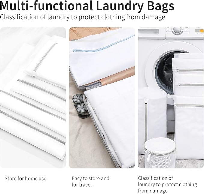 3 Pack Large Mesh Laundry Bags by MDSXO - Fine Durable Lingerie Delicates Bag for Washing Machine 16 * 20 inch [3 Pack]