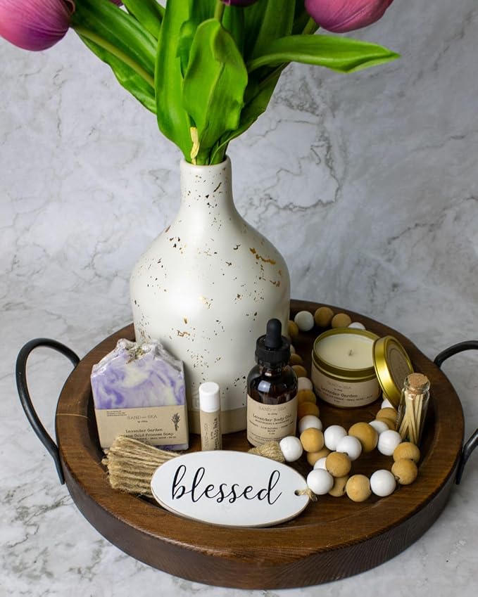 Spa Gift Basket for Women - All Natural Handmade Lavender Spa Gift Set Made with Essential Oils Relaxing and Pampering Bath and Body Spa Kit at Home