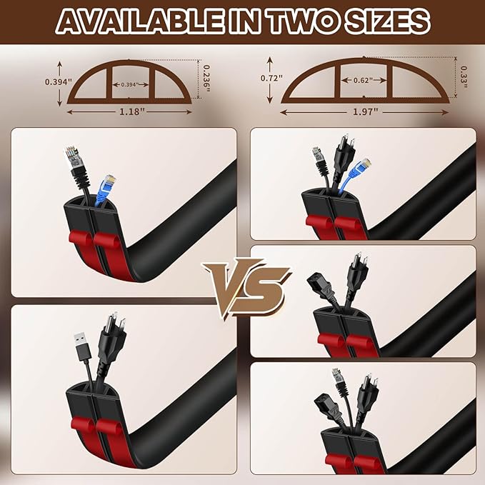 Floor Cord Cover, Floor Cable Cover, Cord Hider Floor, Soft PVC Self Adhesive, Extension Cord Covers for Floor, Prevent Cable Trips,for Offices, Gyms, Exhibitions (Black, 1.97" x 6feet)