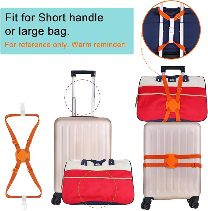 Luggage Straps Bag Bungees for Add a Bag, Easy Travel Suitcase Elastic Strap Belt (Black-R, M)