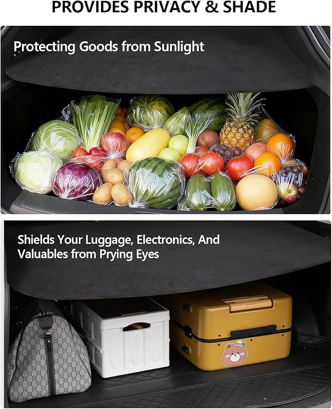 cybtkcar for Tesla Trunk Cargo Cover Model Y Juniper 2025 2026 Trunk Storage Board Model Y Accessories Storage Dividers Layered Partition Board Shield Shade Anti-Spy Luggage Privacy