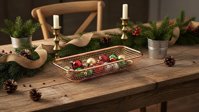 4Pack Stainless Steel Tumbler Cup Lid Organizer Inside Cabinet, Mason Jar Lid Holder, Rectangular Basket for Storage of Silverware, Chopsticks, straws and Utensils, Rosegold