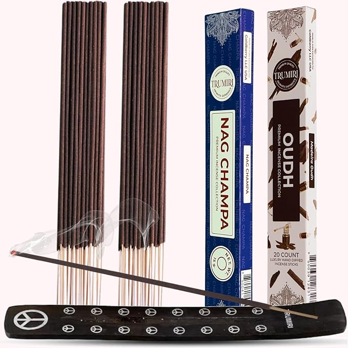 Trumiri Incense Sticks - Combo Pack of 35 Insence-Sticks - 15 Nag Champa + 20 Oud - Insenses - Insents - Incents - Inscense - Incence - Incienso - All Natural Incense Sticks
