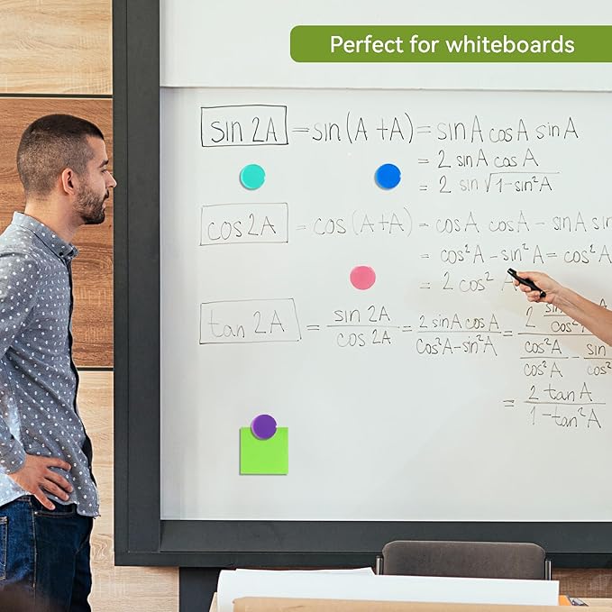 Fridge Magnets - 80 Pack 10 Colors Refrigerator Magnets, Small Strong Magnets, Heavy Duty Magnet for whiteboard, Fridge, Locker, Kitchen, School, Office & Classroom - Round Mini Cute Magnet