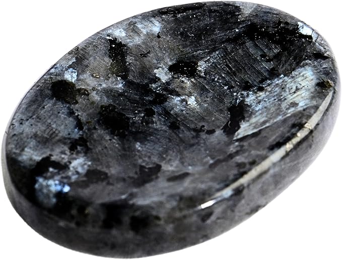 Larvikite Worry Stones – Crystal Thumb Worry Stone for Anguish, Stress – Relaxing & Soothing Balance Stones for Meditation, Relief – Healing Stones & Crystals for Men, Women