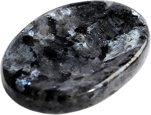 Larvikite Worry Stones – Crystal Thumb Worry Stone for Anguish, Stress – Relaxing & Soothing Balance Stones for Meditation, Relief – Healing Stones & Crystals for Men, Women