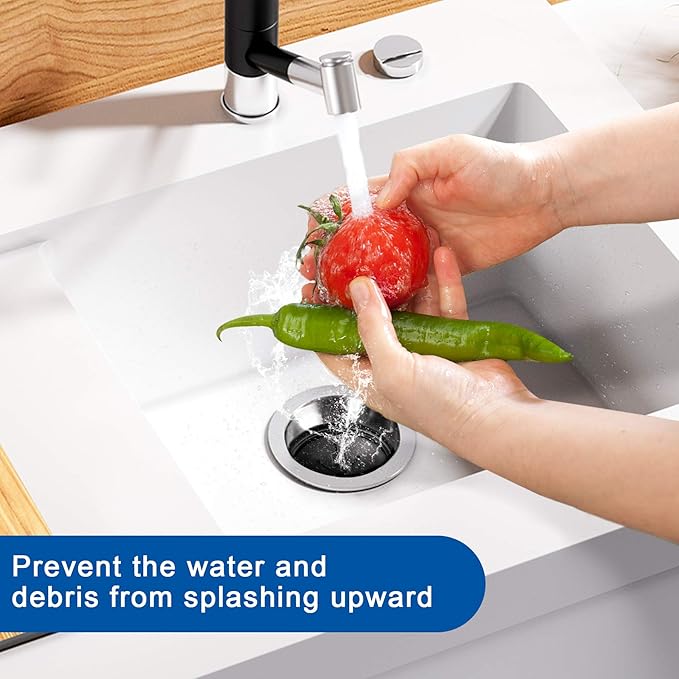 2 PCS Garbage Disposal Splash Guard Sink Baffle, Food Waste Disposer Parts Accessories, Multi-function Drain Plugs for Garbage Disposals, 3 3/8 Inch by CLEESINK