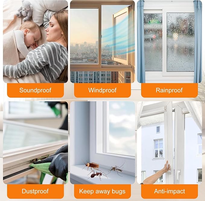 Bruiefpap 39.4FT Weather Stripping for Doors and Windows, Self-Adhesive Soundproofing Door Seal, Door Insulation for Sliding, Exterior, Frames and Front, 0.35'' Wide x 0.35'' Thick, Grey
