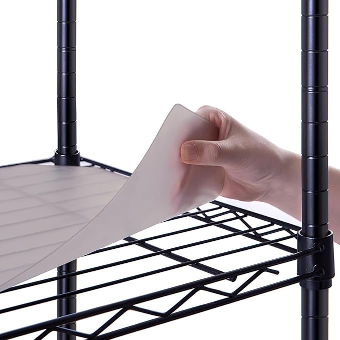 Poofzy Wire Shelf Liner 18" X 24", Non-Adhesive Plastic Shelf Liners for Wire Shelving, Waterproof Protector Mats (5PK, Gray)