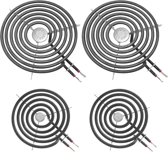 WB30M1 and WB30M2 GE Hotpoint Electric Stove Burner Replacement Element, Perfectly Fit GE Hotpoint Electric Range Stove Top-Includes 2 * 8'' and 2 * 6''
