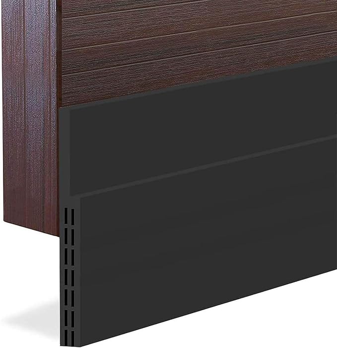 Suptikes [New Upgrade] Huge Gap Door Draft Stopper, 3.4" W Widened Door Sweep Seal Gap Up to 1.8" for Interior & Exterior Doors - Keeping Draft, Noise, Dust and Unwanted Animals Out Black-2PACK