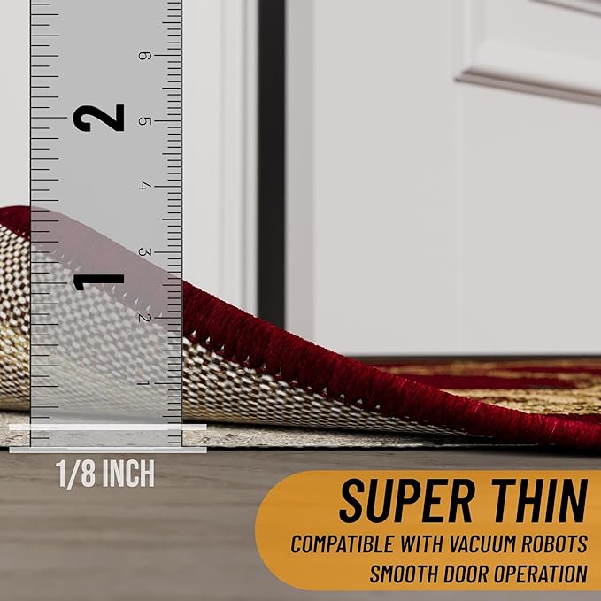 Ottomanson Non-Slip Rug Pad Grip 3x20 1/8" Thick, Protection for Any Flooring Surface, Keep Your Runner Rug and Area Rugs in Place, 2'7" x 20', Beige