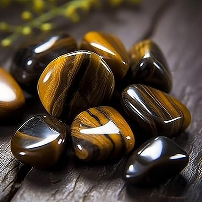 Polished Tigers Eye Crystals - 72 Pcs, 0.5" 10 oz Handpicked Natural Tumbled Gemstones Rocks, Pebbles for Reiki, Chakra, Healing Home Decor
