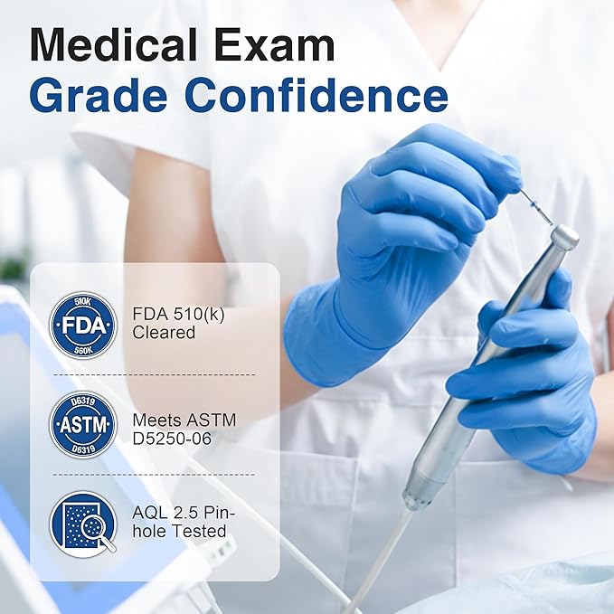 Schneider Vinyl Synthetic Exam Gloves, 4 Mil, Latex Free Disposable Gloves for Medical, Cooking, Cleaning, and Food Prep