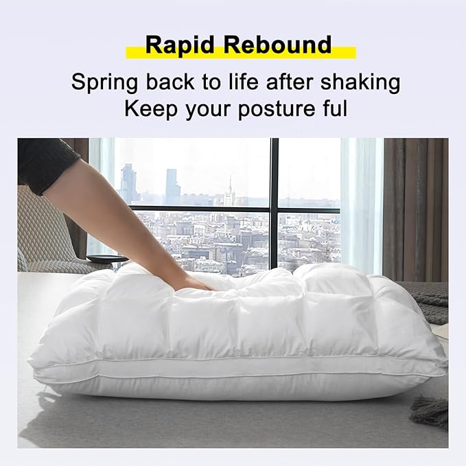 YOUR MOON Pillows Standard Size Set of 2, Soft Support Standard Pillows 2 Pack for Bed, Fluffy Down Alternative Pillow, Luxury Hotel Gel Pillow for Side Sleeping (White)