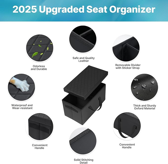 Mixsuper Liner Car Seat Organizer for Chevrolet Traverse 2018-2026, Console Organizer Backseat Box for Chevy Traverse, Dog Toy Box Storage Bin Kids Toys Baby Supplies Travel Accessories