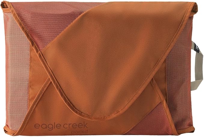 Eagle Creek Pack-It Reveal Garment Folder - Travel Garment Bag with Compression Wings to Maximize Luggage Space - Convenient Top Handle - Quick Drying Material - Mandarin - Large