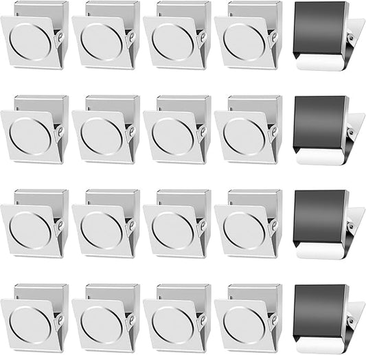Grtard 20 Pack Magnetic Clips Heavy Duty, Magnet Clips for Fridge, No-Scratch Magnetic Clip for Refrigerator, Strong Magnets with Clip for Cruise Cabin, Whiteboard, Locker, Note List, Photo Display