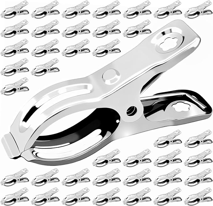 BESTEEL Upgraded 40 PCS Garden Clips, Greenhouse Clamps 100% Stainless Steel Heavy Duty Greenhouse Clips for Netting - Strong Grip to Hold Down Shade Cloth or Plant Cover on Garden Greenhouse Hoops