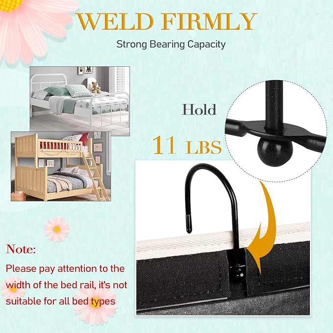 Ozzptuu Bedside Storage Caddy/Bedside Hanging Storage Bag for Headboards, Bunk Beds, Dorm Rooms - Book, Phone, Magazine Holder (Black)