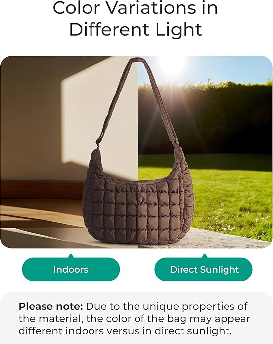 BAGSMART Quilted Crossbody Bag for Women, Lightweight Puffer Purse for Travel, Daily Use & Work | Water-resistant, Puffy Shoulder Bag, w/ Adjustable Strap, Light & Comfortable, Hands-free Bags, Travel Essentials