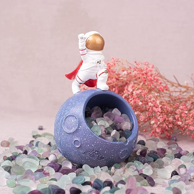 Tumbled Fluorite Crystal Stone Set - 72 Pcs, 0.5" 10 oz Handpicked Tumbled Gemstones Rocks, Pebbles for Reiki, Chakra, Healing, Home Decor, 0.5" - Fluorite