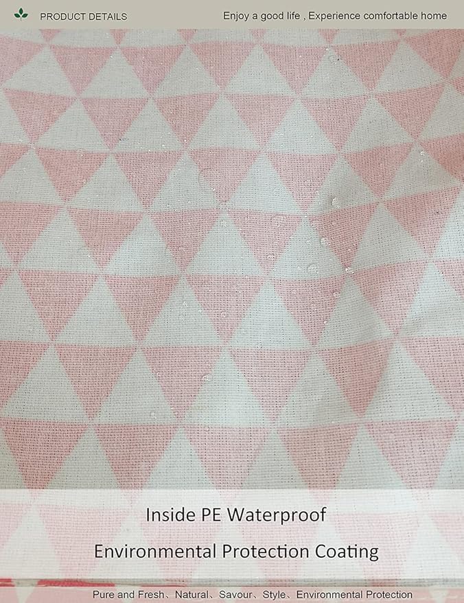 Rectangular Fabric Storage Box, Decorative Basket and Finishing Basket with Handle are Used for The Storage of Clothes, Books and Sundries (Pink Triangle) 1