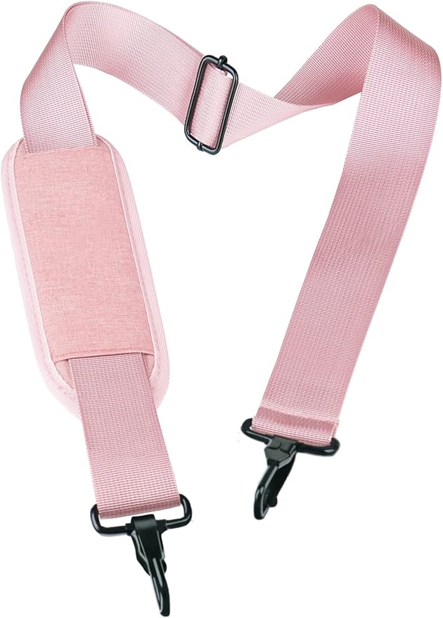 Shoulder Strap, Durable 55" Universal Replacement Laptop Shoulder Strap, Adjustable Comfortable Belt with Metal Hooks for Briefcase, Computer Messenger Bag, Laptop Case Luggage/Duffel/Camera, (Pink)