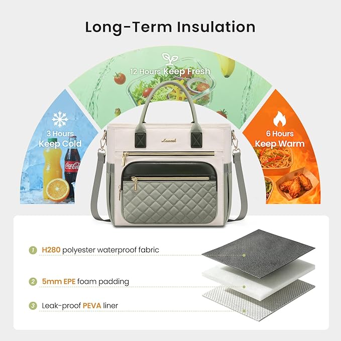 LOVEVOOK Insulated Lunch Bag Women,Wide Opening Adult Lunch Box Women with Cup Holder,X Large Leakproof Cooler Bag for Work Picnic Beach Family College Mom,Lunch Teacher Breast Pump Diaper Tote Bag