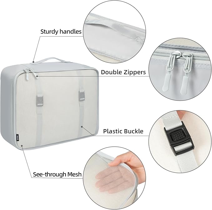 BAGAIL 6-Piece/8-Piece/10-Piece Packing Cube Set, Various Sizes Packing Organizer for Travel Accessories, Luggage, Carry-On Suitcase