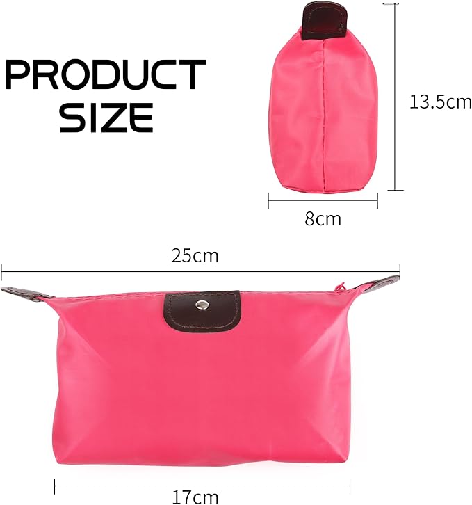 YAODHAOD Makeup Bag Bulk Toiletry Pouch Waterproof Cosmetic Storage Bags,with Zipper Travel Toiletry Organizer Packing Bag Accessory Organizer for Women and Men (5 PCS-Rose Red)