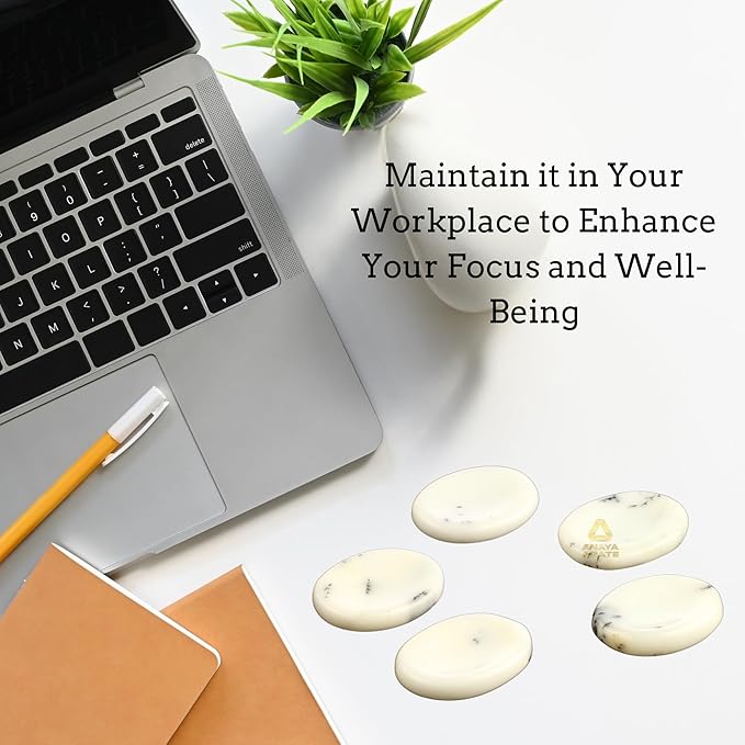 Dendritic Agate Worry Stones – Crystal Thumb Worry Stone for Anguish, Stress – Relaxing and Soothing Balance Stones for Meditation, Stress Relief – Healing Stones and Crystals for Men and Women