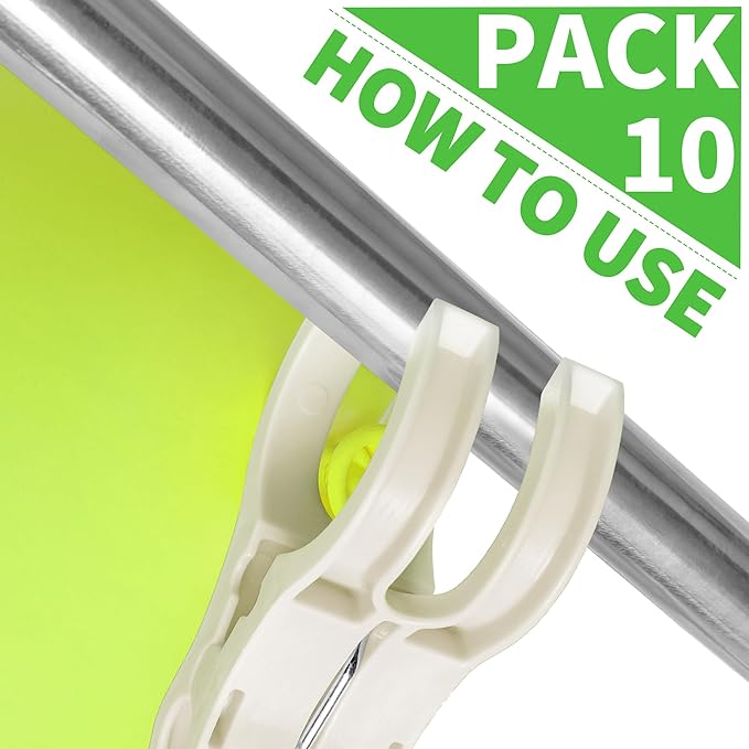 PUGPIU 10 Pack Plastic White Balloon Arch Clips for Backdrop | 3.5 Inch Heavy-Duty Spring Clamps for Birthday Decor | Crafts | Photo Studios