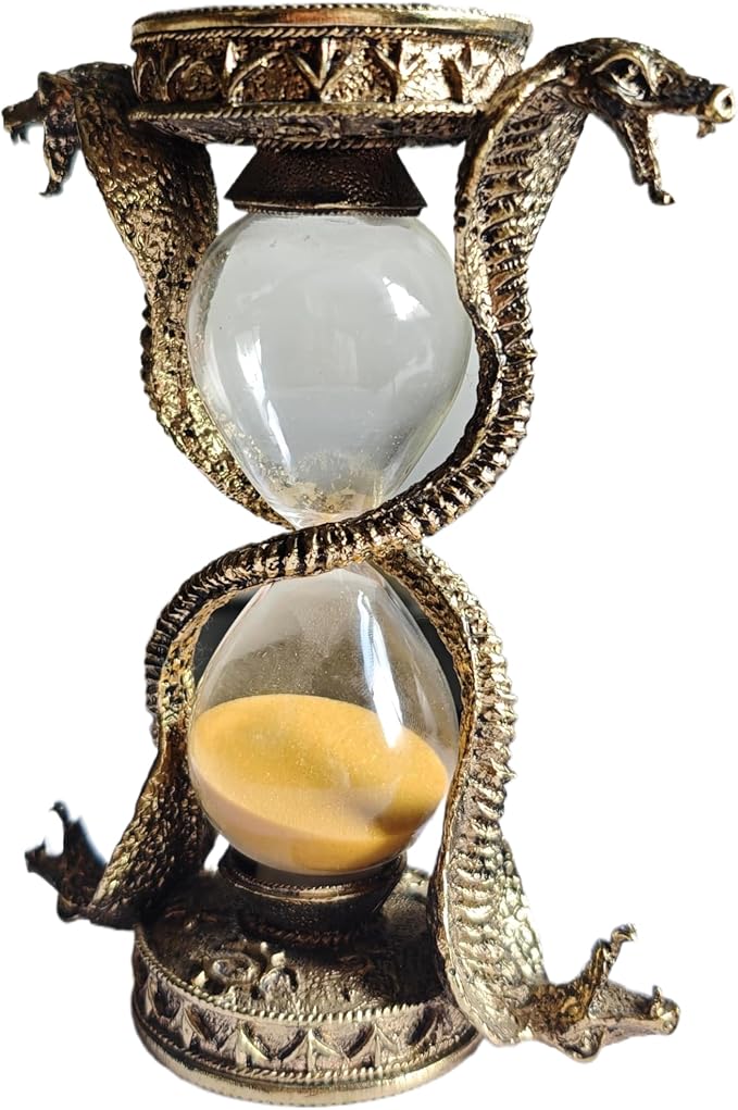 Mythological Fantasy Snake Hourglass Sand Timer 15 Minutes, Gothic Decorative Statue - Unique Vintage Classic Hourglass, Tabletop Home Decor Gift, 6 inches, 15 Minutes (Snake)